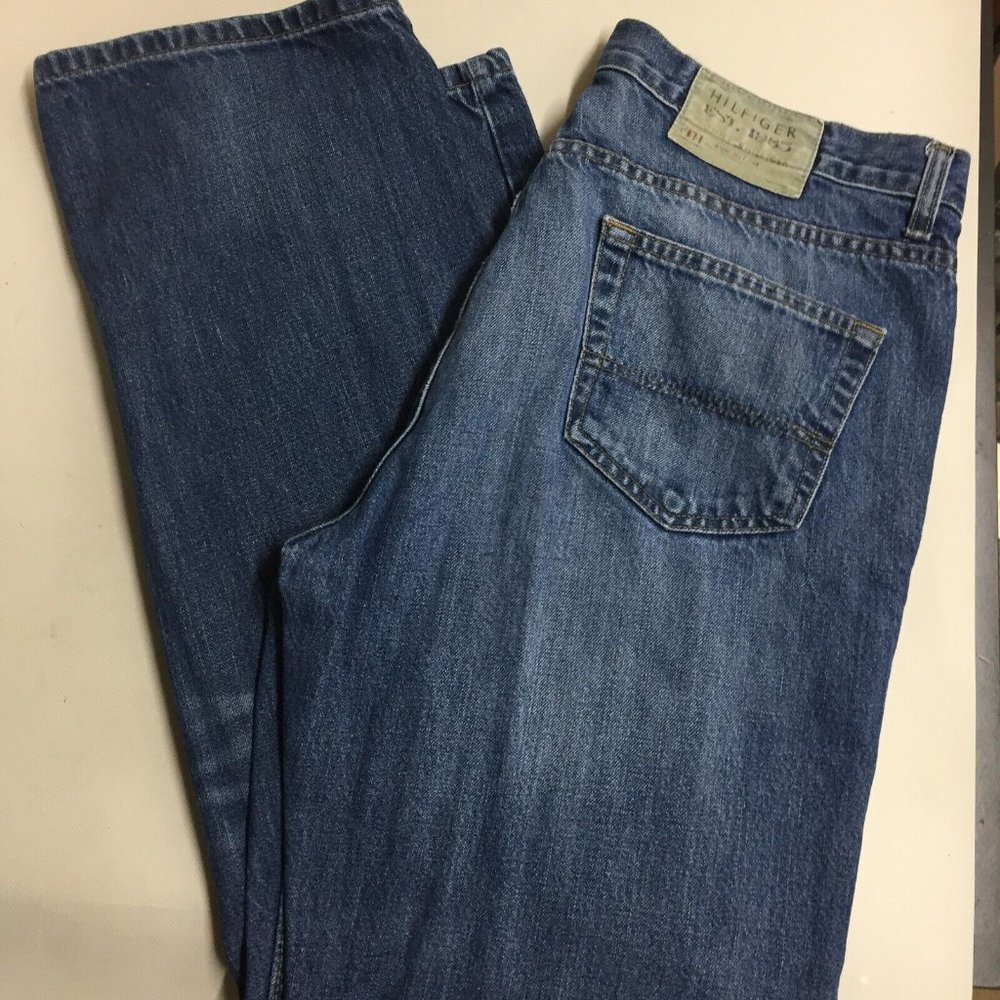 Tommy Hilfiger Est 1985 Freedom Jeans Mens Blue Denim Medium Wash Size 34x30